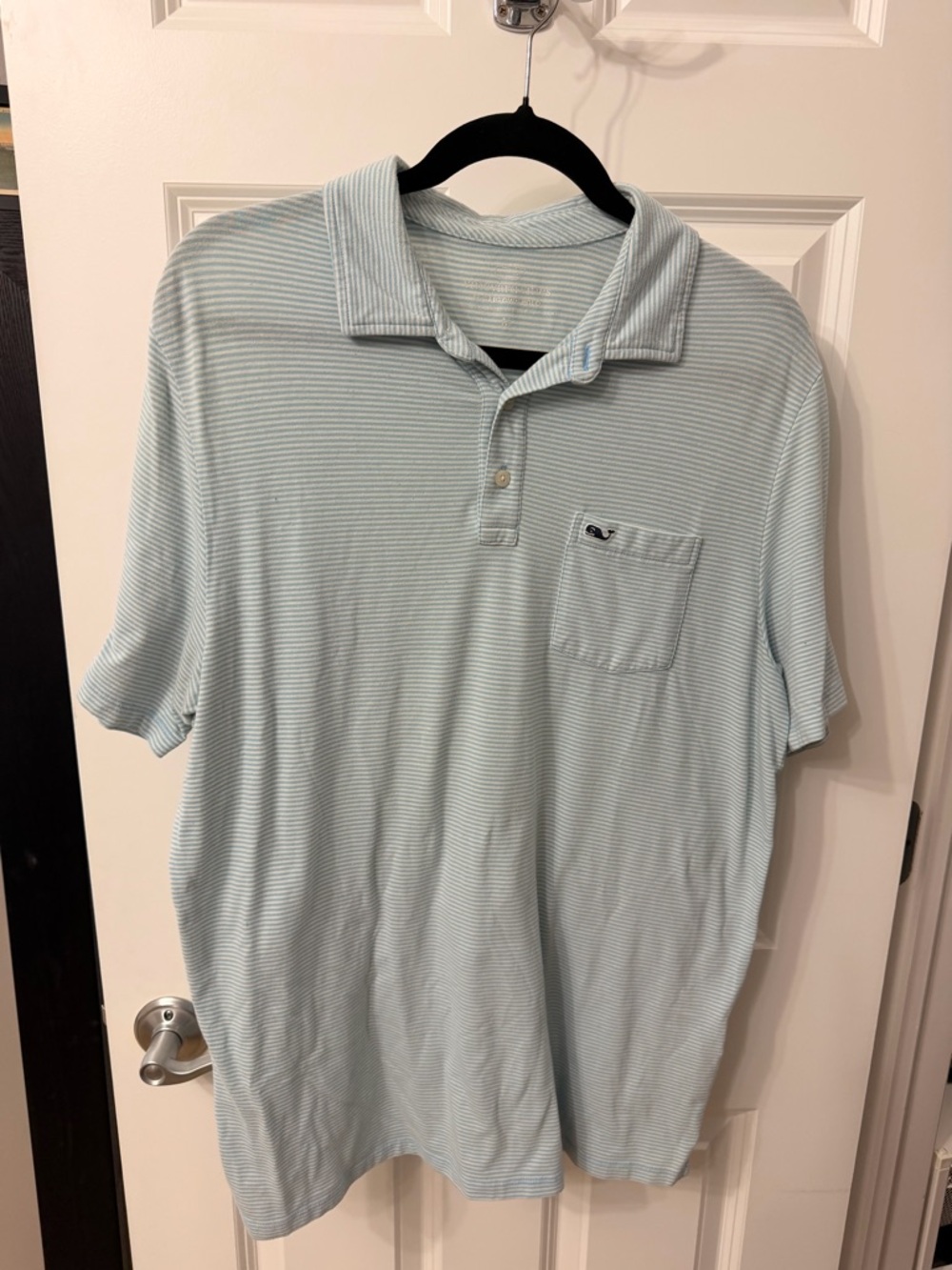 Vineyard Vines Mint Green Thin-Striped Polo